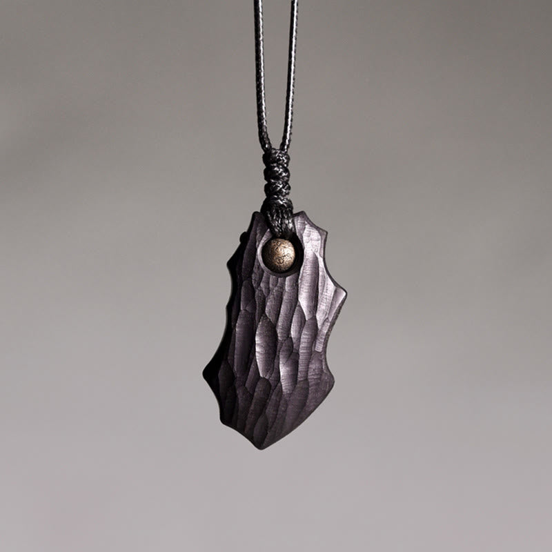 Nimara Ritual Ebony Wood Irregular Shape Copper Bead Peace Calm Necklace Pendant