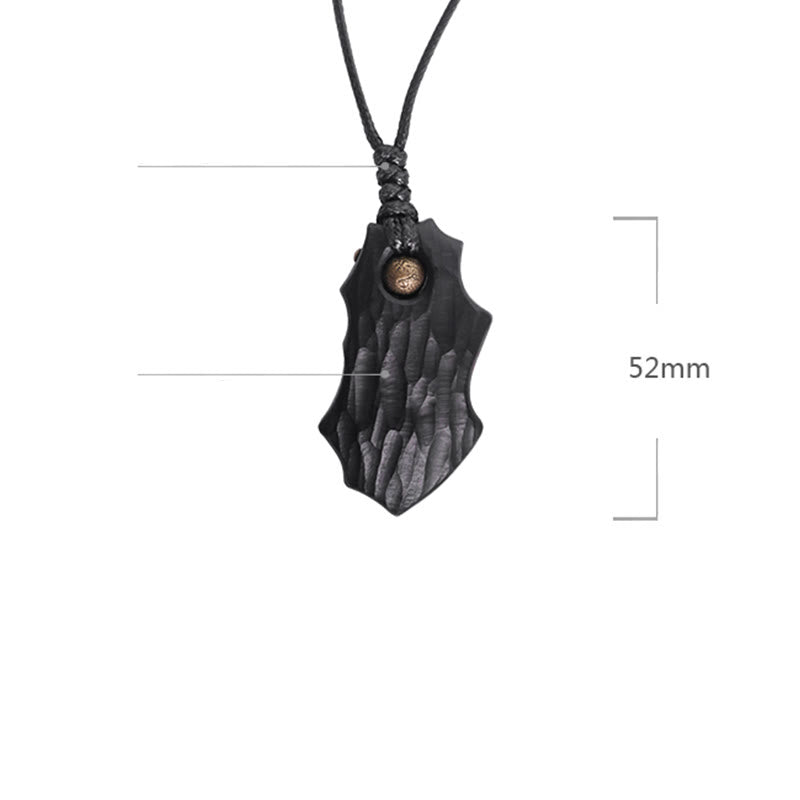 Nimara Ritual Ebony Wood Irregular Shape Copper Bead Peace Calm Necklace Pendant