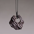 Nimara Ritual Ebony Wood Hollow Irregular Shape Peace Balance Necklace Pendant