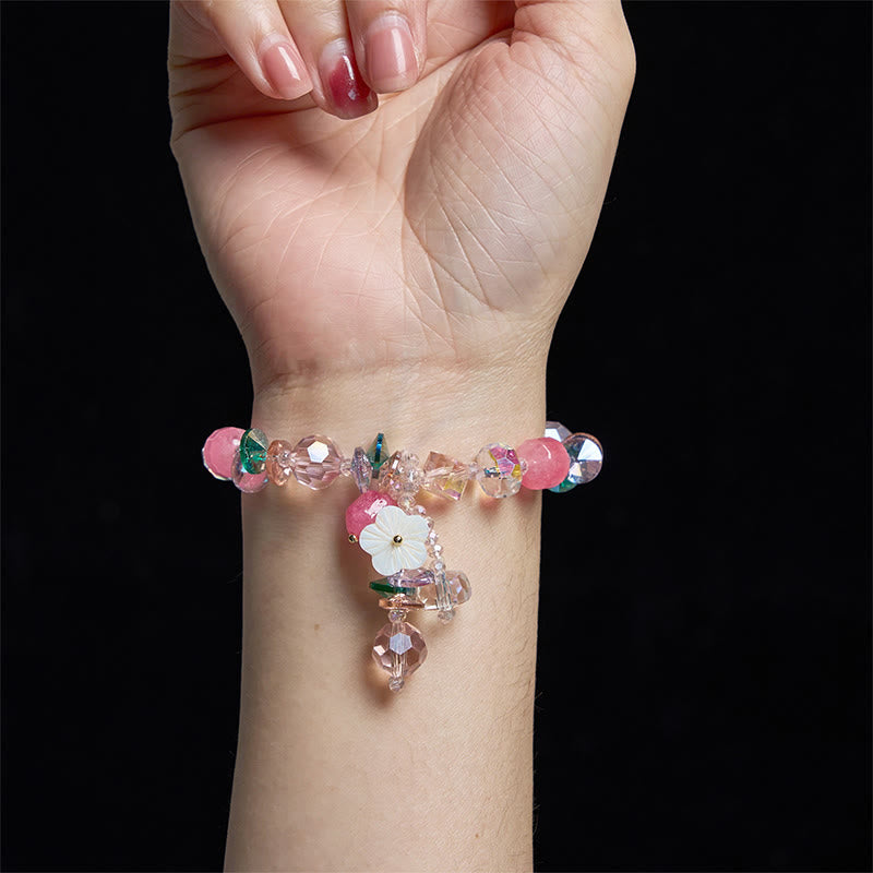 Nimara Ritual Pink Crystal Green Crystal White Crystal Flower Warmth Bracelet