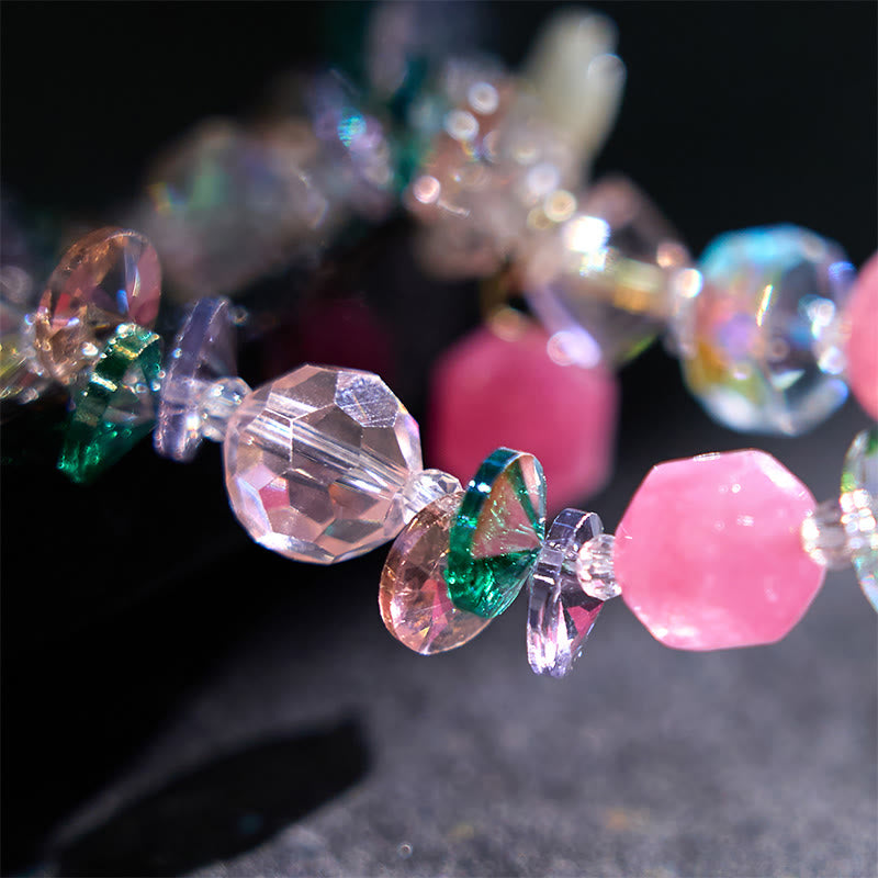 Nimara Ritual Pink Crystal Green Crystal White Crystal Flower Warmth Bracelet