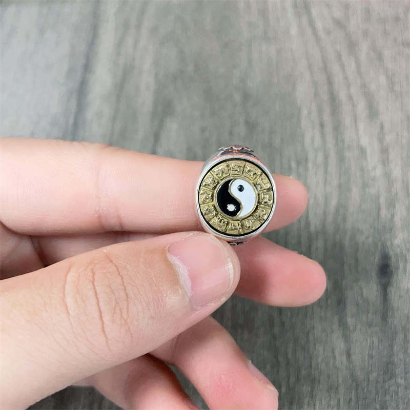 Nimara Ritual Yin Yang Chinese Zodiac Copper Wealth Adjustable Ring
