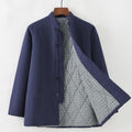 Nimara Ritual Winter Men's Frog-Button Tang Suit Linen Cotton Fleece Lined Jacket Shirt With Pockets