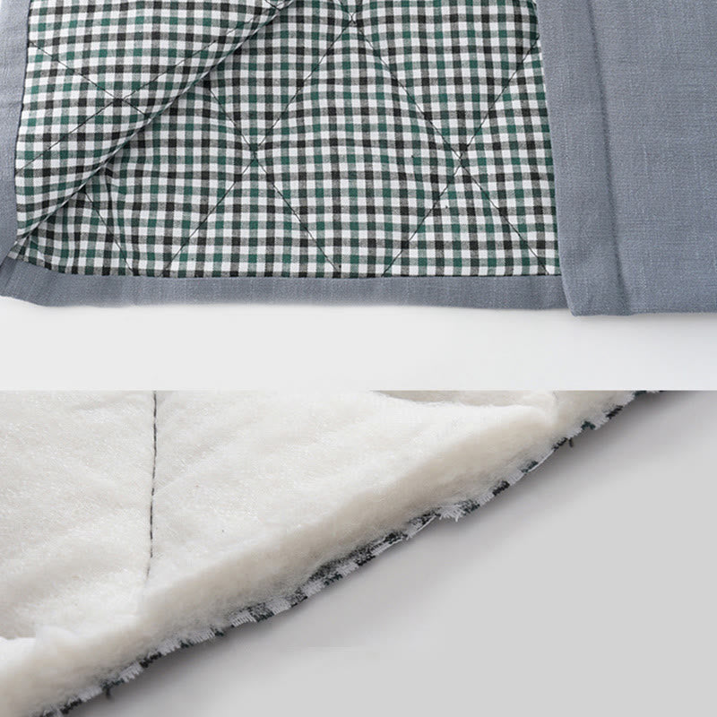Nimara Ritual Winter Men's Frog-Button Tang Suit Linen Cotton Fleece Lined Jacket Shirt With Pockets