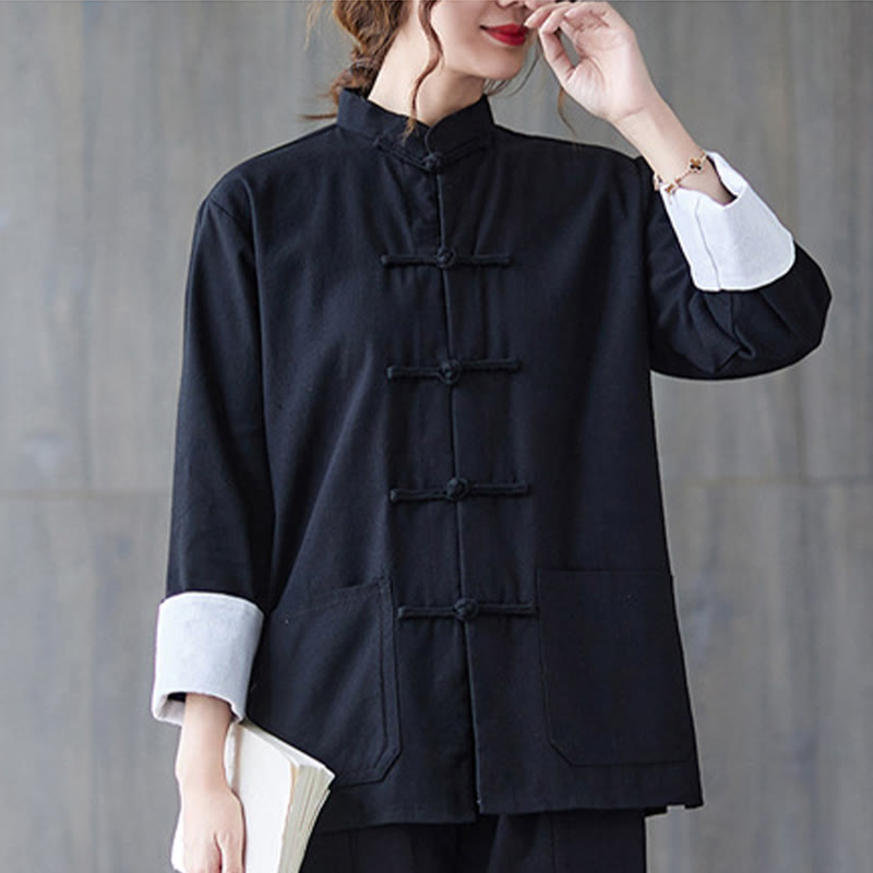 Nimara Ritual Women's Frog-Button Long Sleeve Shirt Pants Meditation Clothing