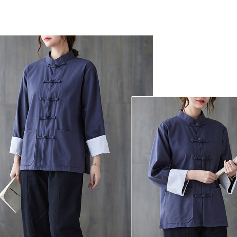 Nimara Ritual Women's Frog-Button Long Sleeve Shirt Pants Meditation Clothing