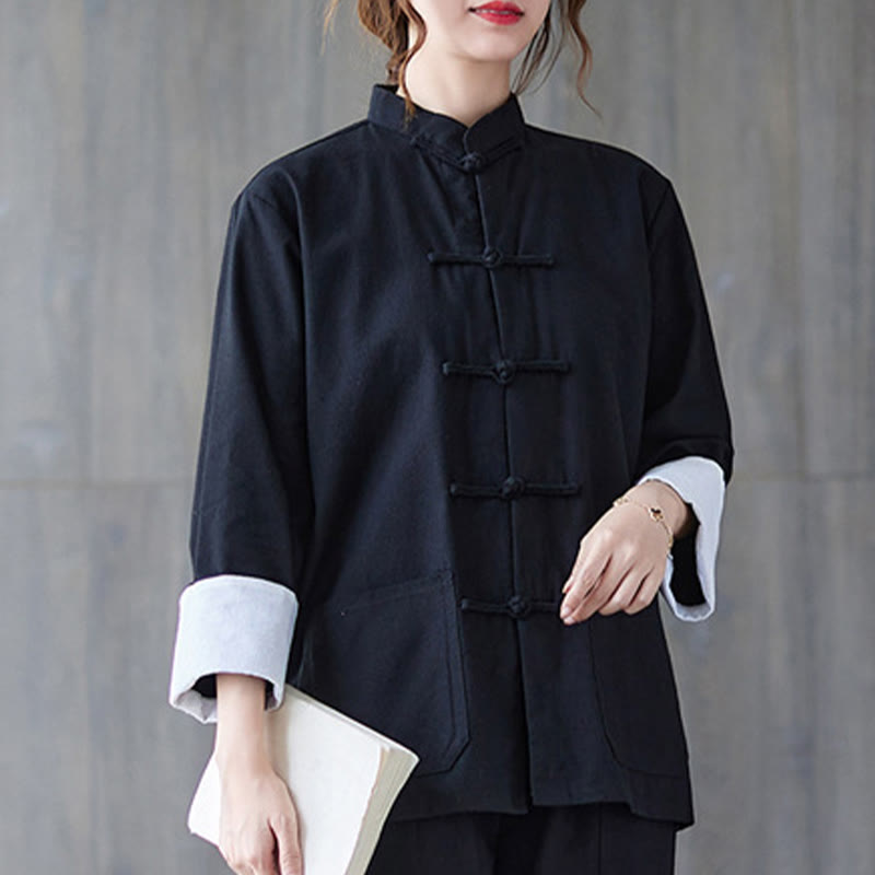 Nimara Ritual Women's Frog-Button Long Sleeve Shirt Pants Meditation Clothing