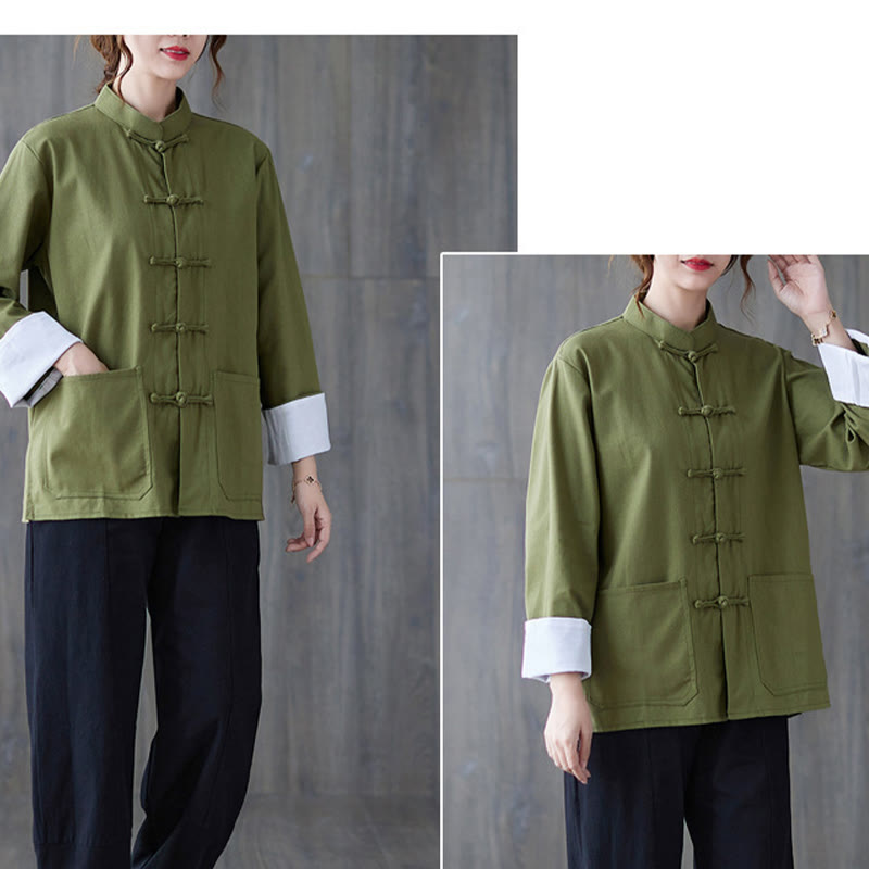 Nimara Ritual Women's Frog-Button Long Sleeve Shirt Pants Meditation Clothing