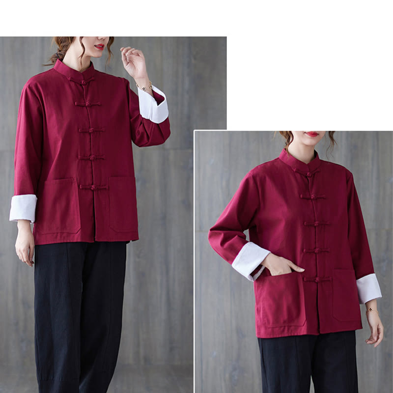 Nimara Ritual Women's Frog-Button Long Sleeve Shirt Pants Meditation Clothing