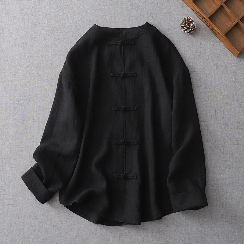 Nimara Ritual Solid Color Button Long Sleeve Women's Shirt