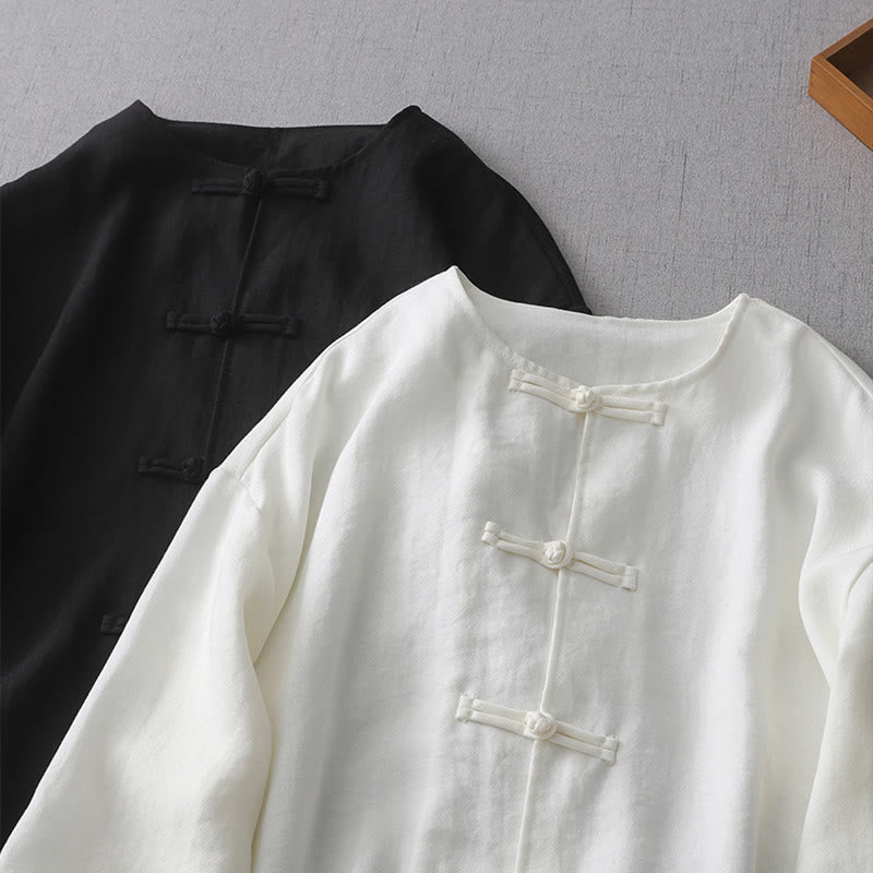 Nimara Ritual Solid Color Button Long Sleeve Women's Shirt