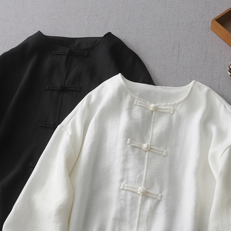 Nimara Ritual Solid Color Button Long Sleeve Women's Shirt