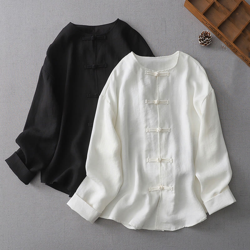 Nimara Ritual Solid Color Button Long Sleeve Women's Shirt
