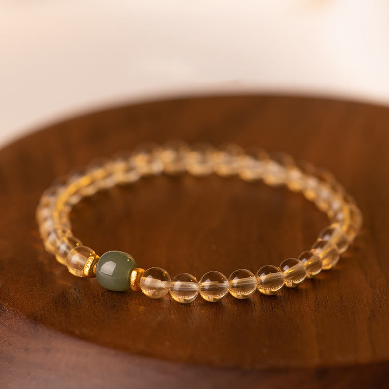 Nimara Ritual Small Citrine Jade Beads Prosperity Bracelet