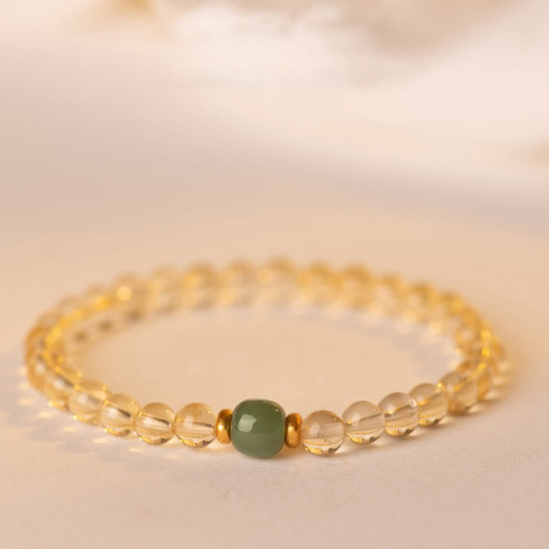 Nimara Ritual Small Citrine Jade Beads Prosperity Bracelet