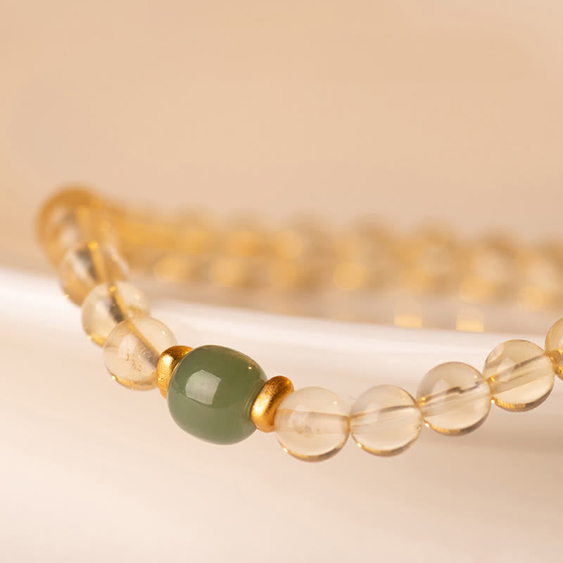 Nimara Ritual Small Citrine Jade Beads Prosperity Bracelet