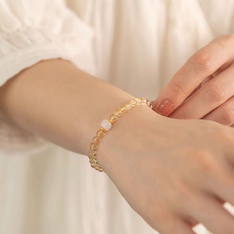 Nimara Ritual Small Citrine Jade Beads Prosperity Bracelet