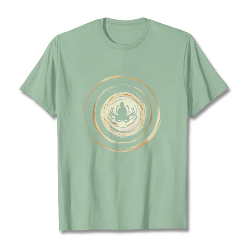 Nimara Ritual Meditating Buddha Lotus Pattern Tee T-shirt