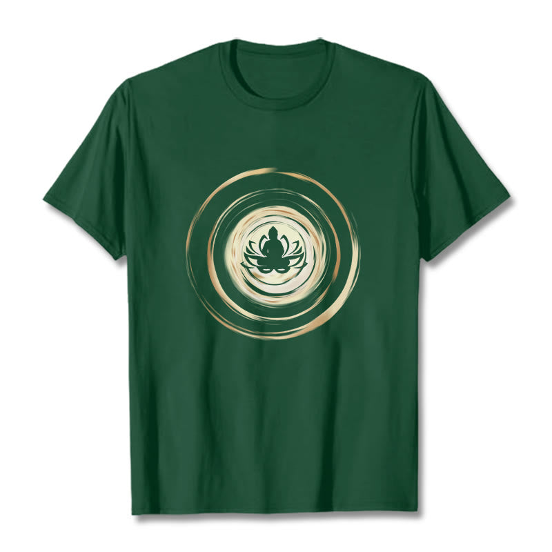 Nimara Ritual Meditating Buddha Lotus Pattern Tee T-shirt