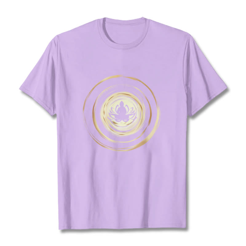 Nimara Ritual Meditating Buddha Lotus Pattern Tee T-shirt