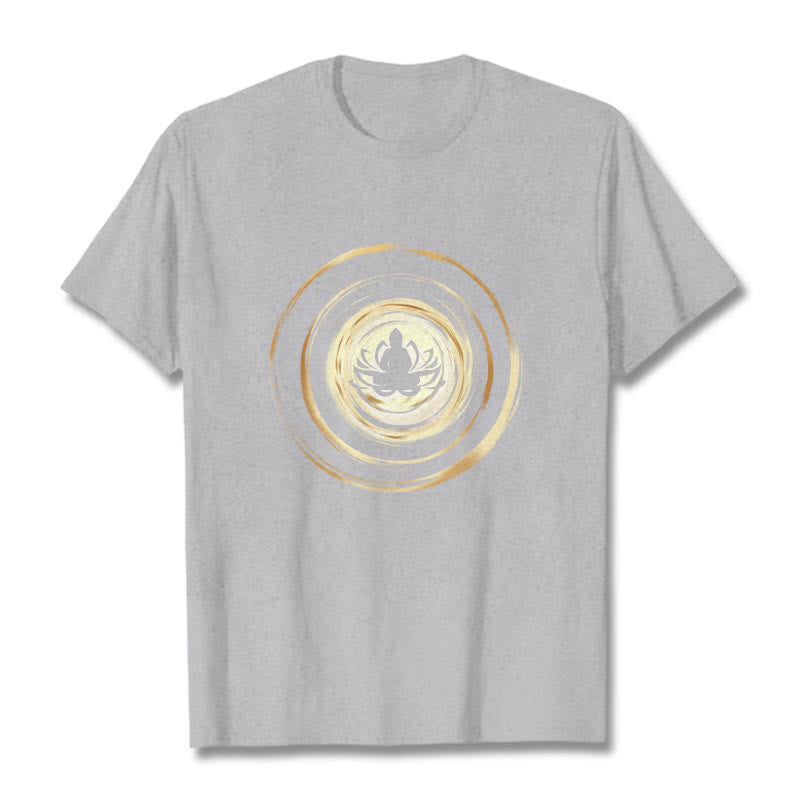 Nimara Ritual Meditating Buddha Lotus Pattern Tee T-shirt