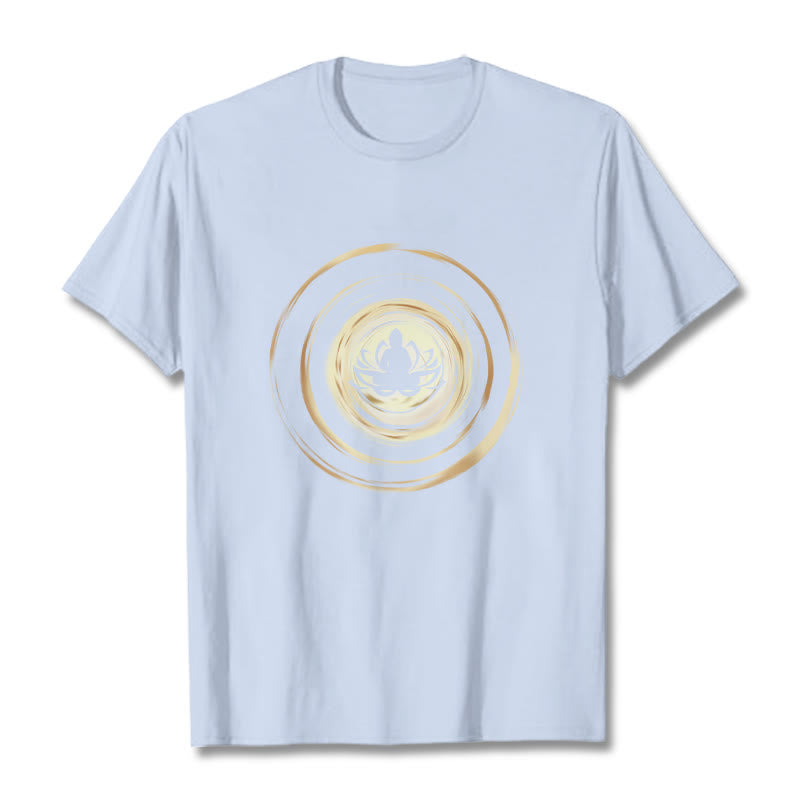 Nimara Ritual Meditating Buddha Lotus Pattern Tee T-shirt