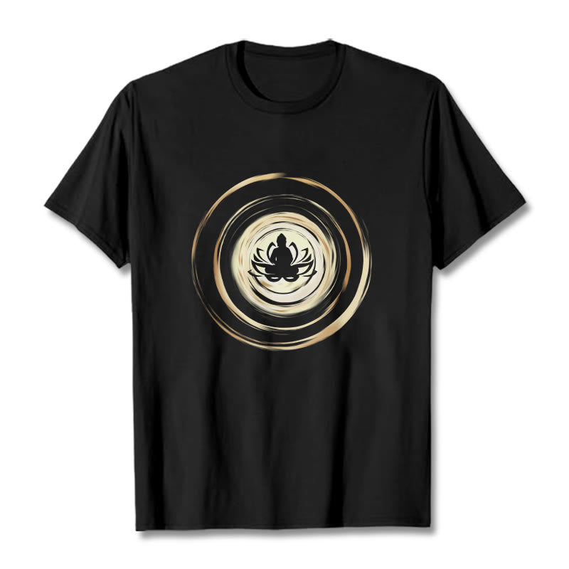 Nimara Ritual Meditating Buddha Lotus Pattern Tee T-shirt