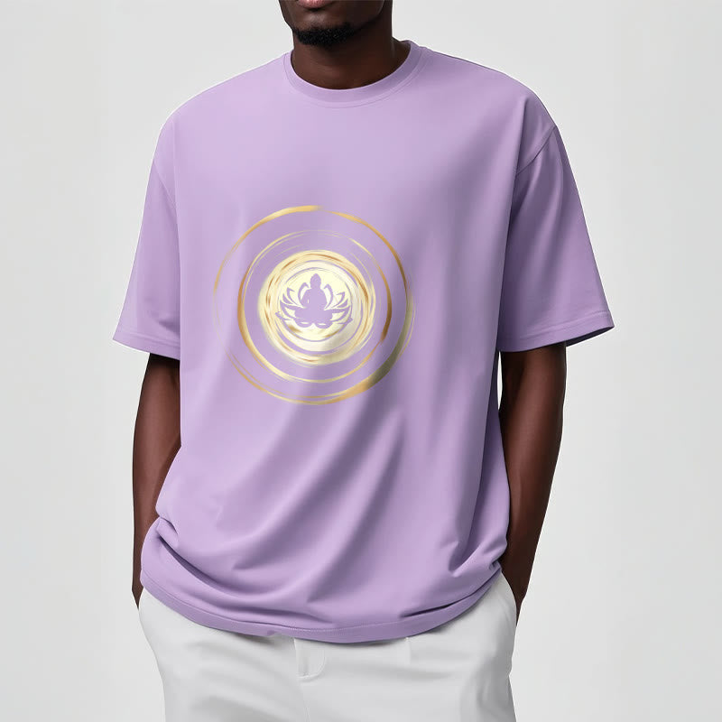 Nimara Ritual Meditating Buddha Lotus Pattern Tee T-shirt