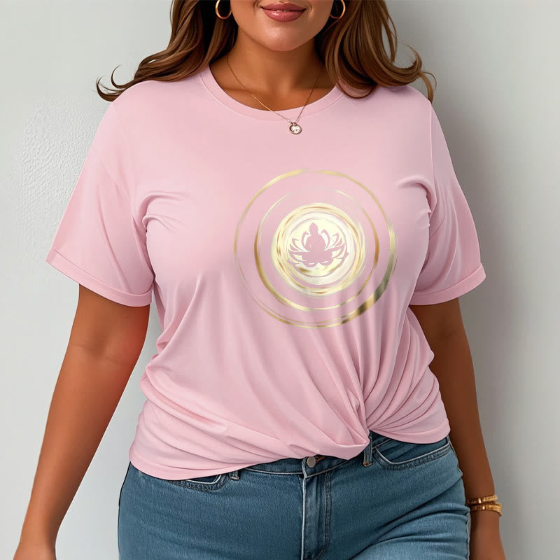 Nimara Ritual Meditating Buddha Lotus Pattern Tee T-shirt