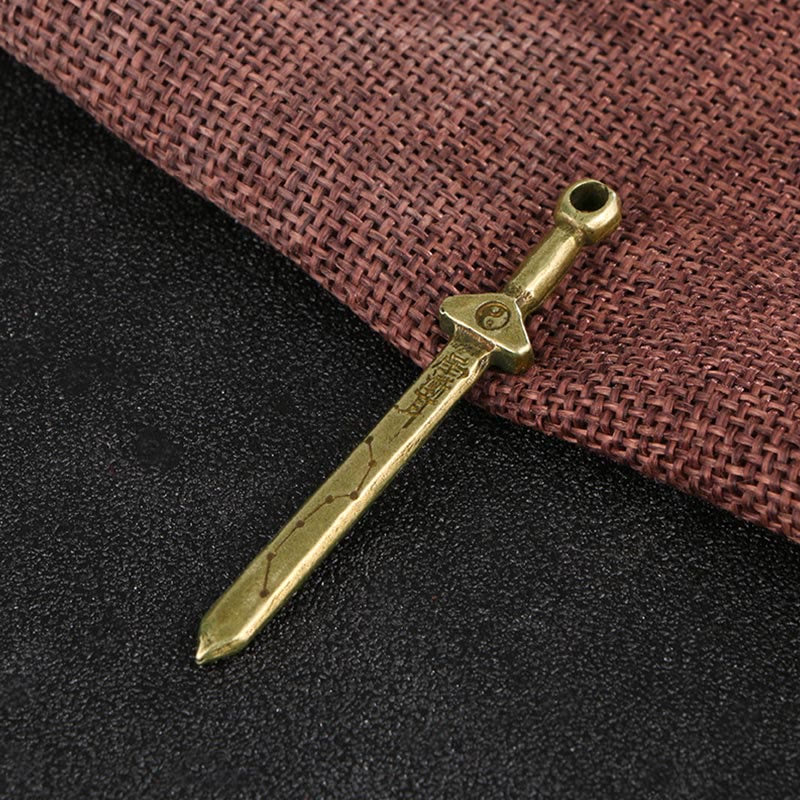 Nimara Ritual Vintage Yin Yang Copper Brass Sword Balance Necklace Pendant