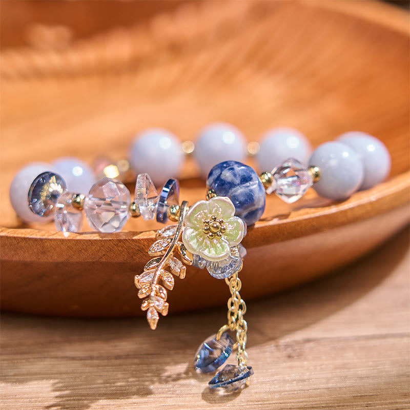 Nimara Ritual Blue Crystal Amethyst Sun Stone Green Aventurine Healing Bracelet