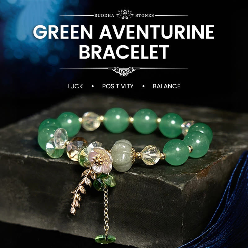 Nimara Ritual Blue Crystal Amethyst Sun Stone Green Aventurine Healing Bracelet