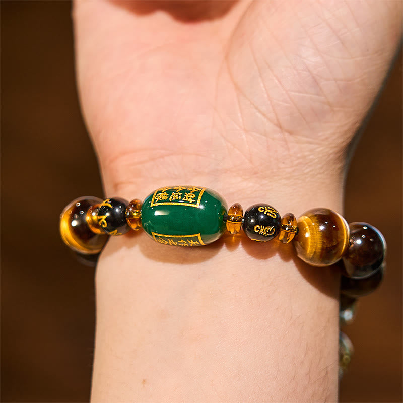 Nimara Ritual Chinese Zodiac Tiger Eye White Crystal Courage Bracelet