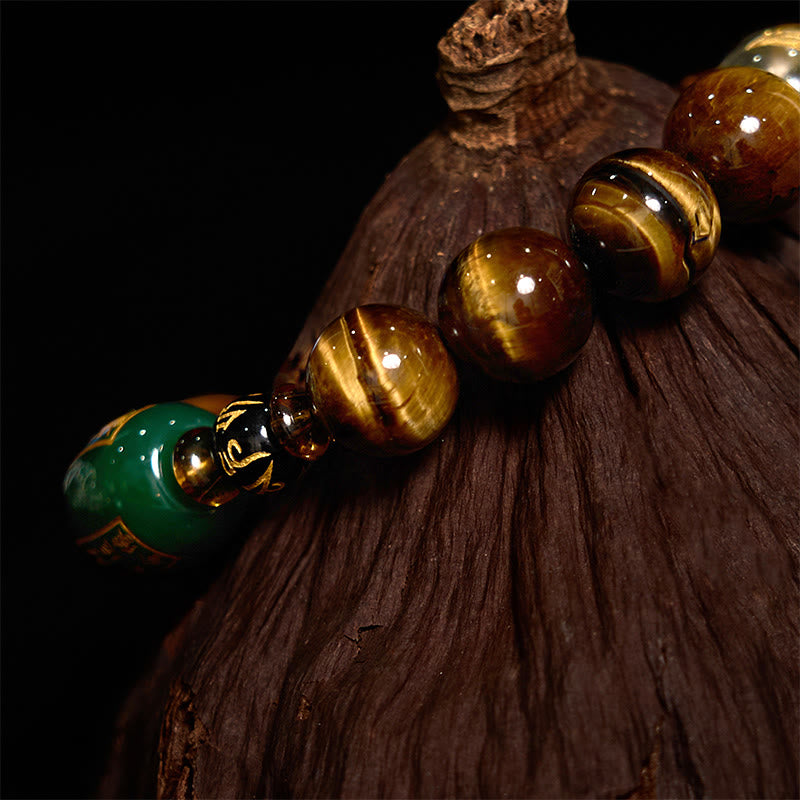 Nimara Ritual Chinese Zodiac Tiger Eye White Crystal Courage Bracelet