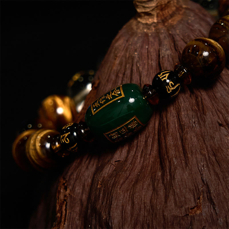 Nimara Ritual Chinese Zodiac Tiger Eye White Crystal Courage Bracelet