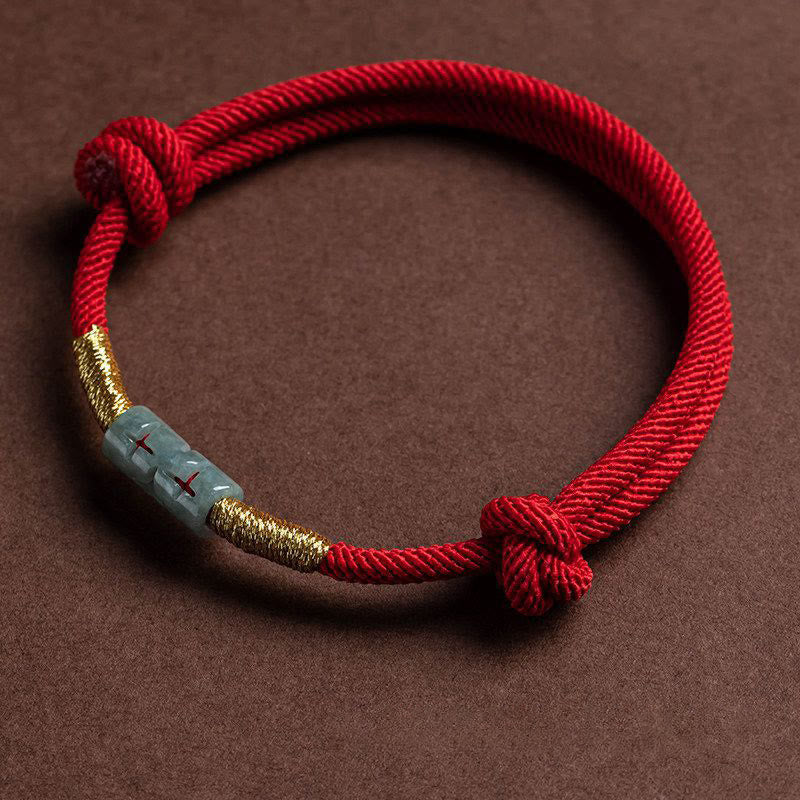Nimara Ritual Luck Jade String Rope Bracelet