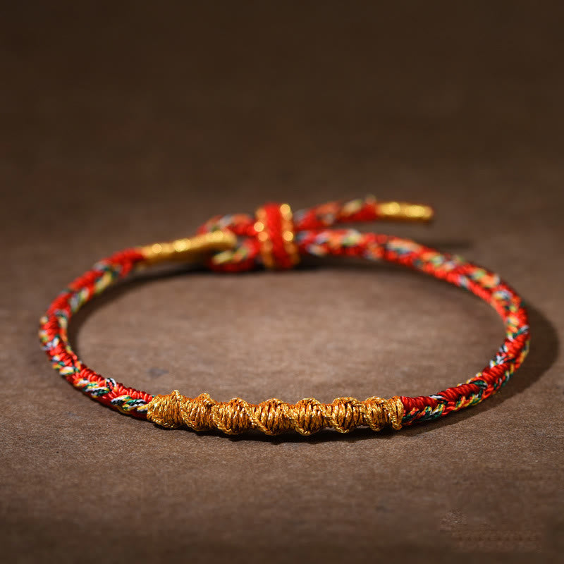 Nimara Ritual Handmade Chinese Zodiac Natal Buddha Luck Strength Braided Rope Bracelet