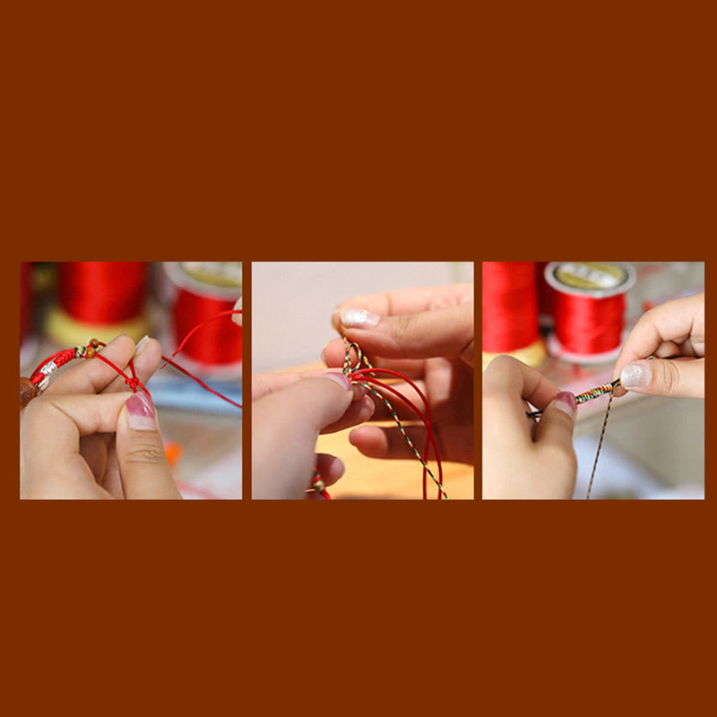 Nimara Ritual Jade Abacus Bead Prosperity Red String Rope Bracelet