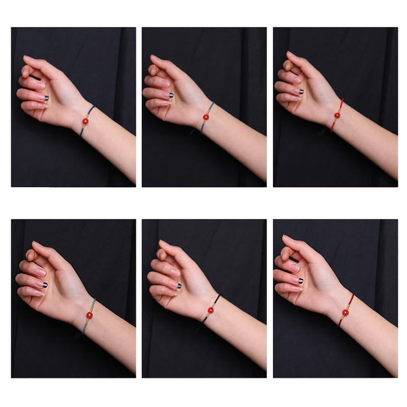 Nimara Ritual 999 Gold Mini Bead Handmade Flower Design Luck Protection Rope Bracelet