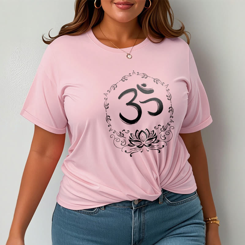 Nimara Ritual OM Lotus Sketch Cotton Tee T-shirt