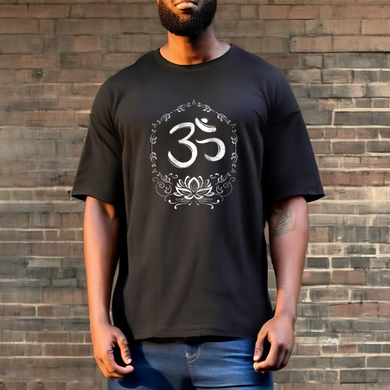 Nimara Ritual OM Lotus Sketch Cotton Tee T-shirt