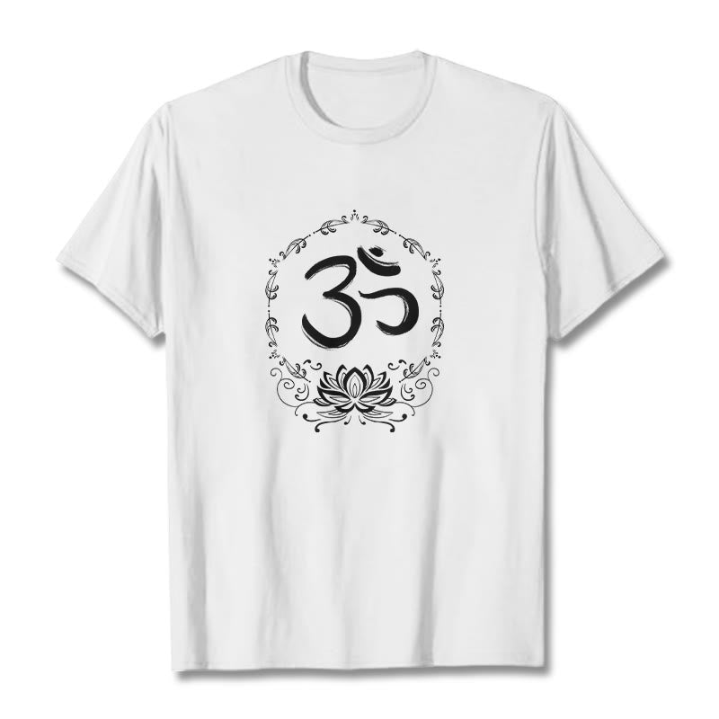 Nimara Ritual OM Lotus Sketch Cotton Tee T-shirt