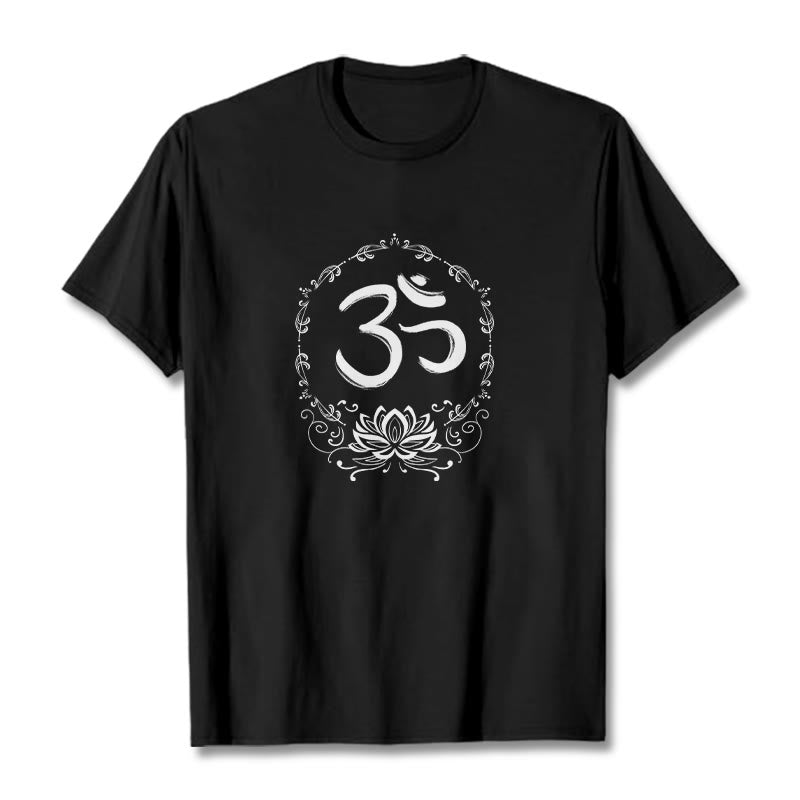 Nimara Ritual OM Lotus Sketch Cotton Tee T-shirt