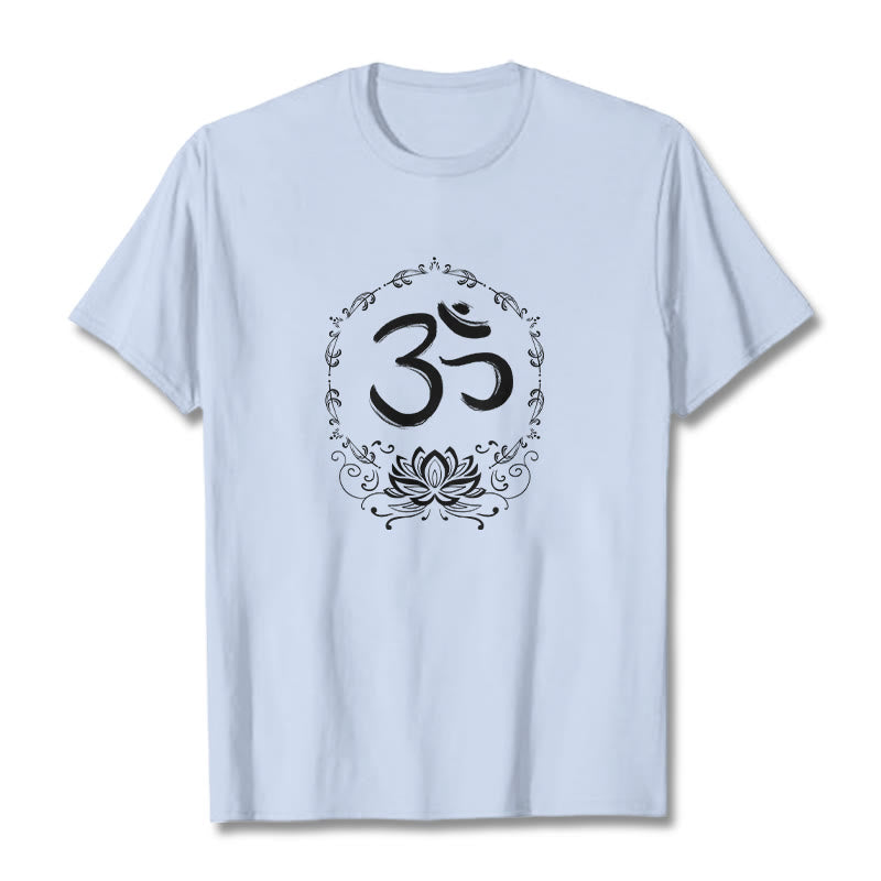 Nimara Ritual OM Lotus Sketch Cotton Tee T-shirt