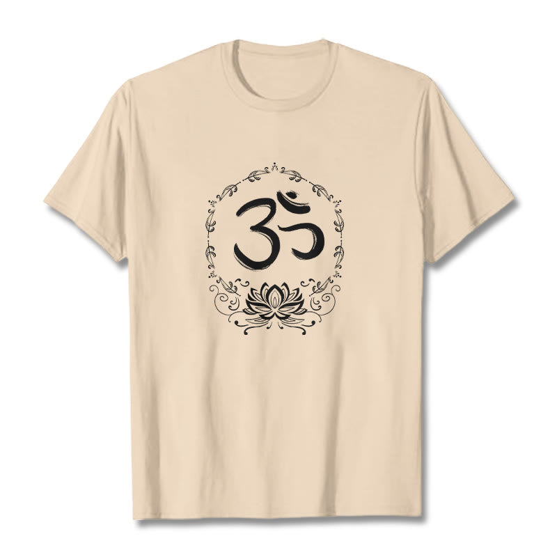 Nimara Ritual OM Lotus Sketch Cotton Tee T-shirt