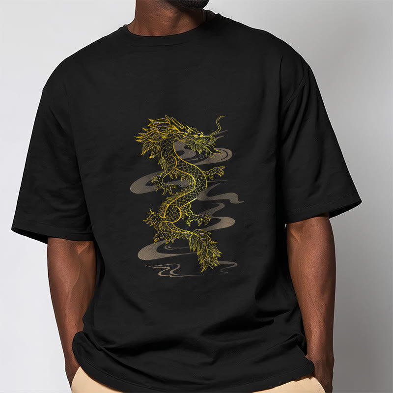 Nimara Ritual Golden Dragon Cotton Tee T-shirt
