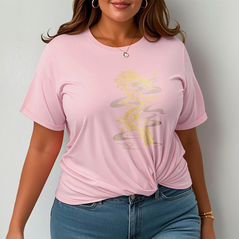 Nimara Ritual Golden Dragon Cotton Tee T-shirt