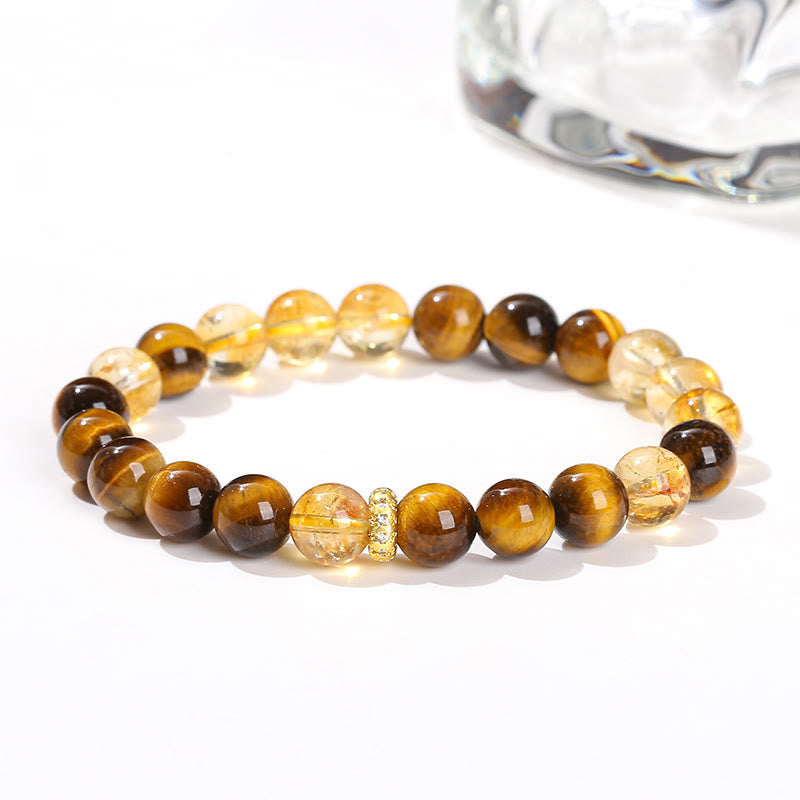 Nimara Ritual Natural Tiger Eye Citrine Beads Strength Bracelet