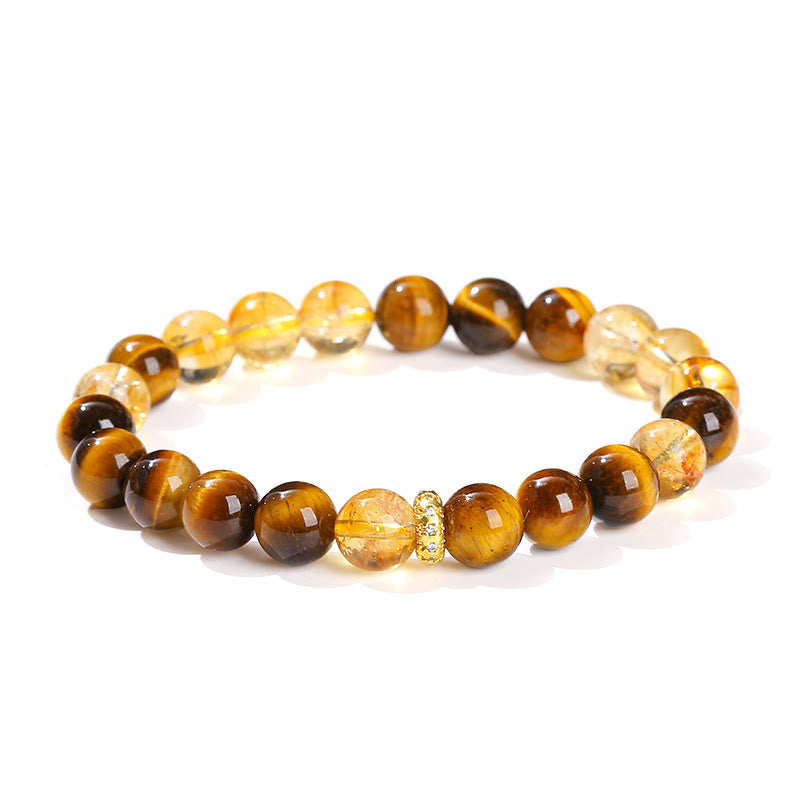 Nimara Ritual Natural Tiger Eye Citrine Beads Strength Bracelet