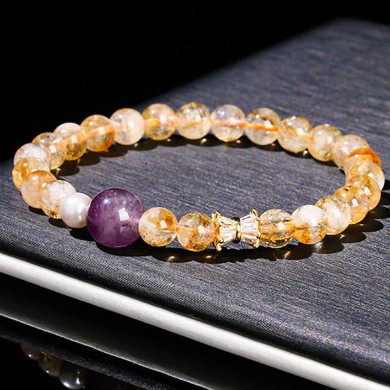 Nimara Ritual Natural Citrine Amethyst Prosperity Bracelet